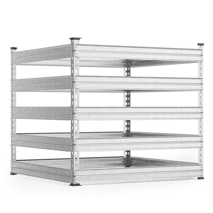 Compostiera da giardino in metallo 100 x 100 x 90 cm per 900 litri di compost da rifiuti organici