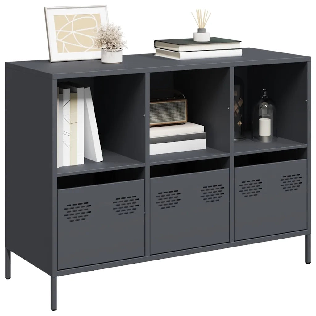 Credenza Antracite 101,5x39x73,5cm in Acciaio Laminato a Freddo 851366