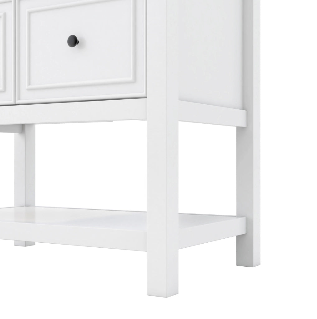 Mobile lavabo indipendente con lavabo in ceramica, 76 x 46,5 x 82 cm, bianco