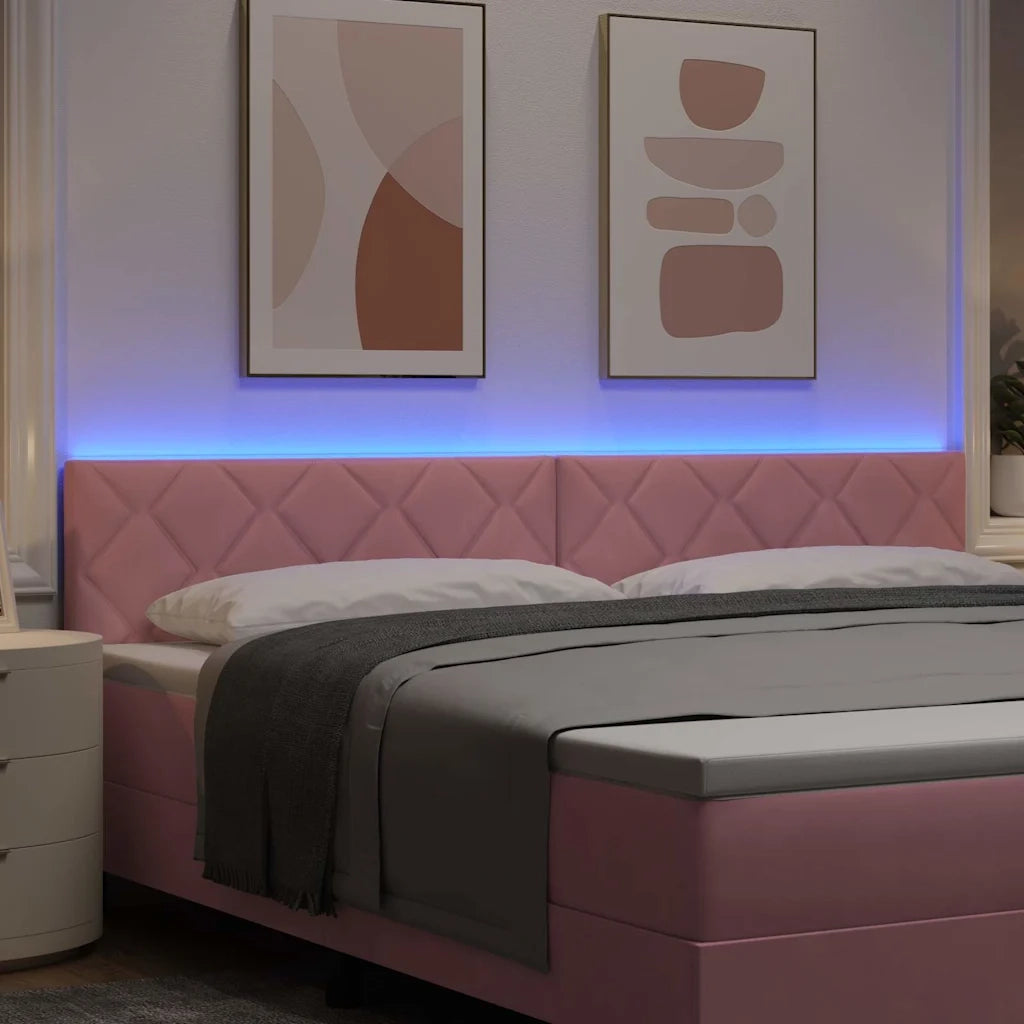 Testiera LED Rosa 200 cm Velluto 3338264