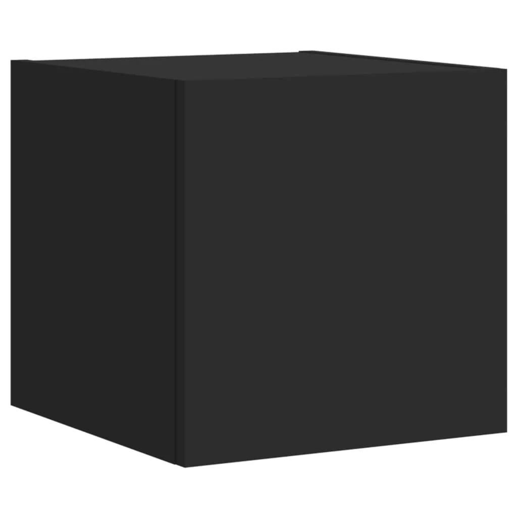 Mobile TV multimediale da parete mensola TV credenza mobile TV per sala da pranzo soggiorno camera da letto con luci LED 2 pezzi 30,5 x 35 x 30 cm nero 02_0029096