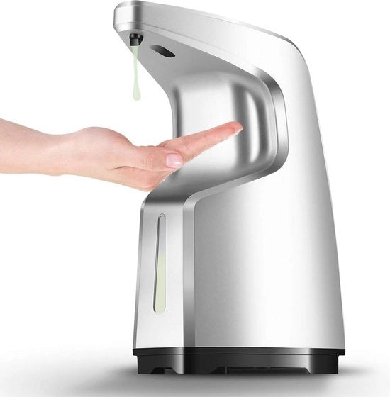 Dispensatore di sapone automatico con sensore di movimento a infrarosso per uso senza toccare, 450 ml, regolabile, posizionamento su piano di lavoro/muro