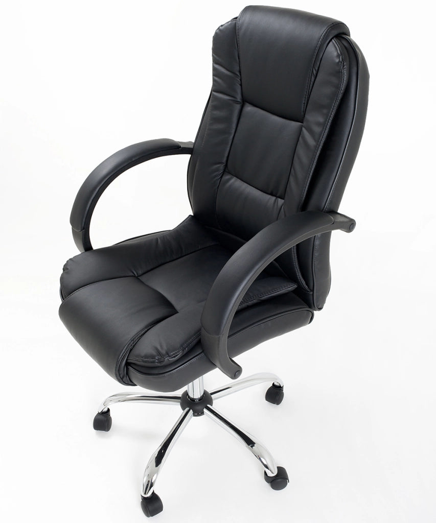 Poltrona da ufficio presidenziale ergonomica in ecopelle modello Smoke  con supporto lombare