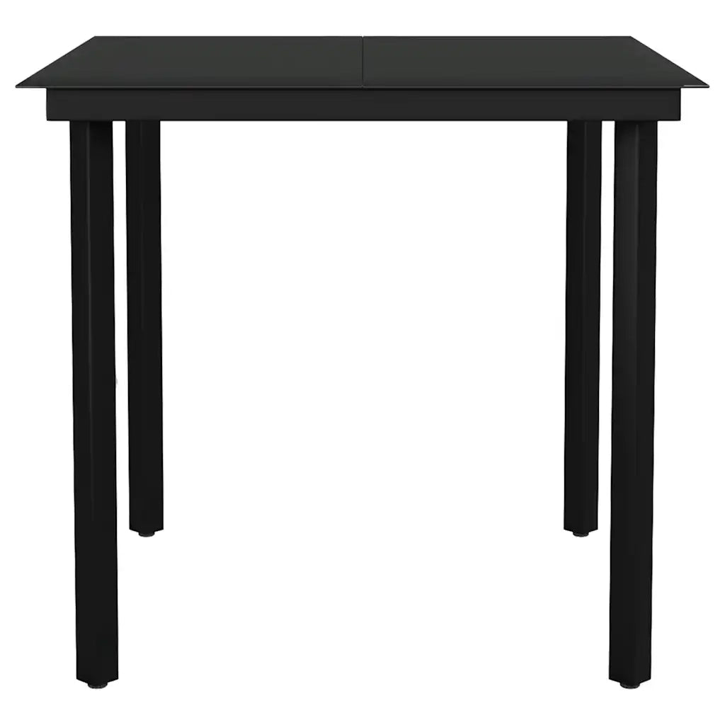 Set da Pranzo da Giardino 3pz con Cuscini Polyrattan Vetro 3334555