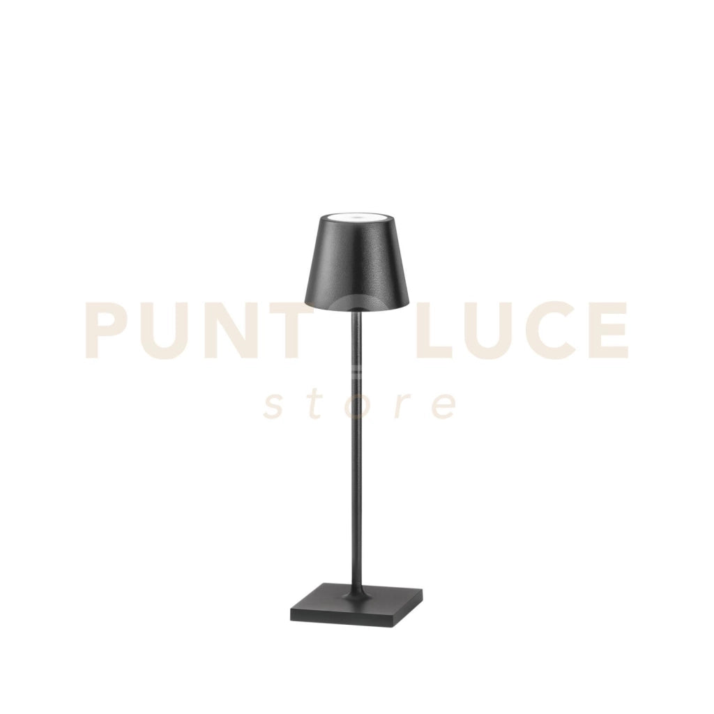LAMPADA DA TAVOLO RICARICABILE LED DRINK NERA 1,5W 165LM 3000K DIMMERABILE IP54 7X25CM