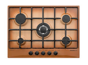 Glem gas gt755tf piano cottura da 70 cm terra di francia, comandi frontali, 5 fuochi