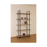 Scaffalatura industriale SHELVES – 5 ripiani – Legno e metallo – Design loft alla moda