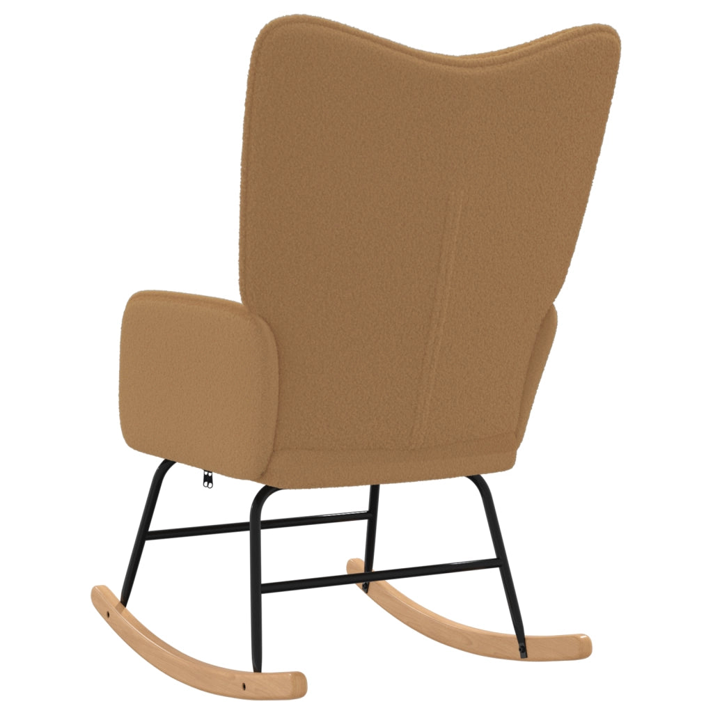 Poltrona Rilassante Beige in Tessuto Simil Lana Riccia