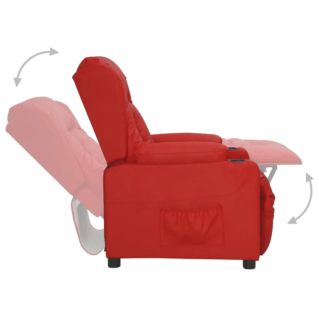 Poltrona Reclinabile Rosso Vino in Similpelle 339074