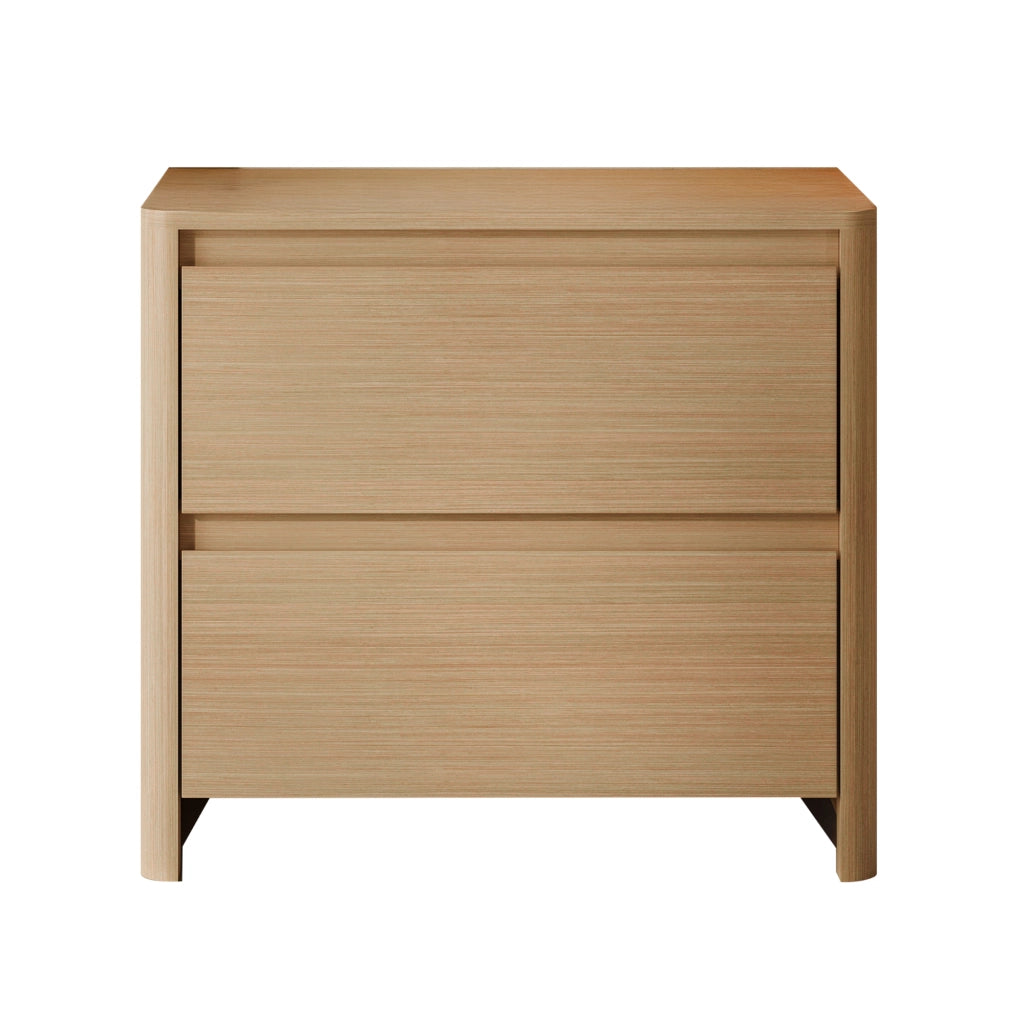 Comodino Takranmaa con 2 Cassetti 54x60x40cm Effetto Rovere [en.casa]