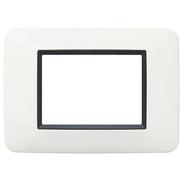 Vimar eikon round placca in metallo bianco antico elegante *** numero posti 3 posti, confezione 1