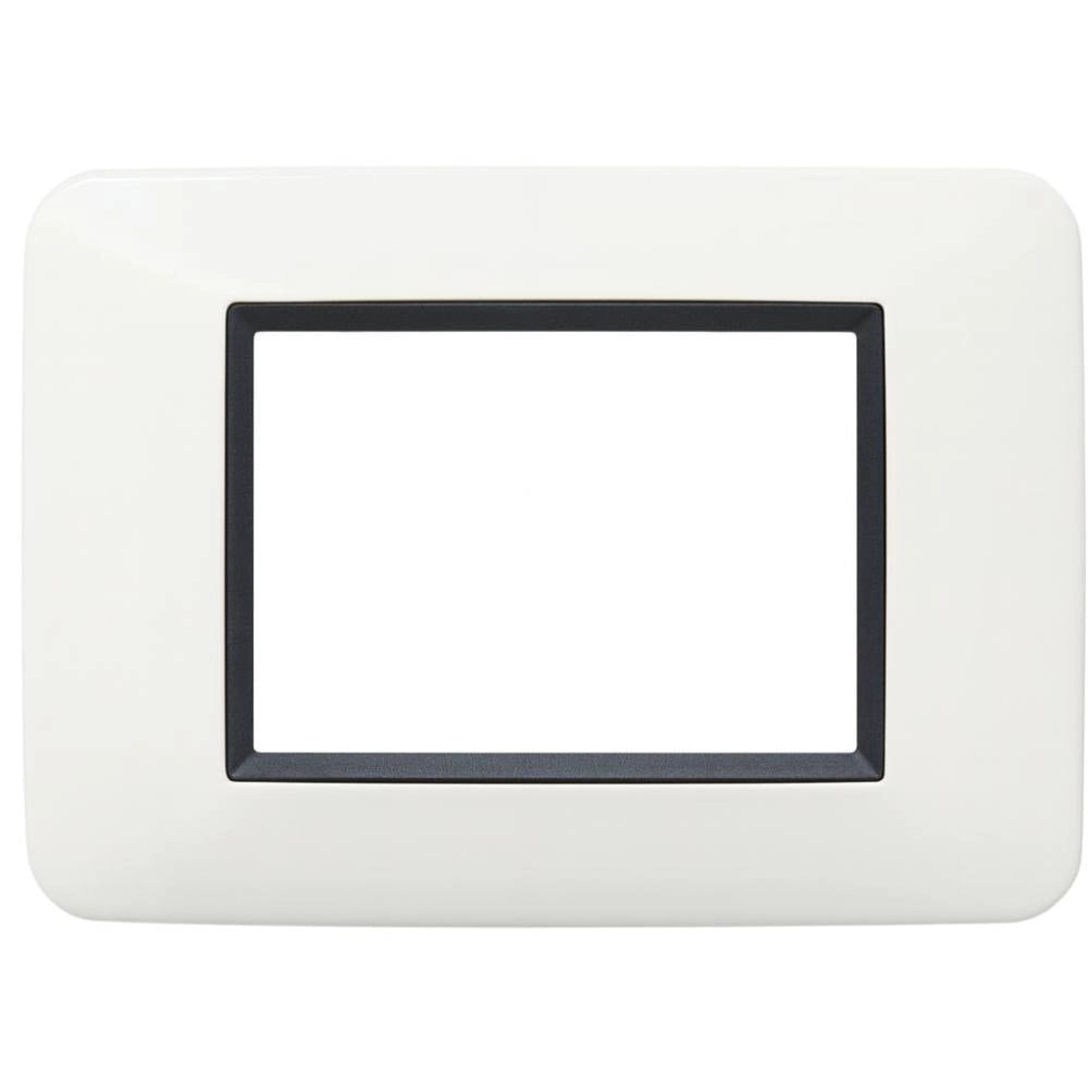 Vimar eikon round placca in metallo bianco antico elegante *** numero posti 3 posti, confezione 1