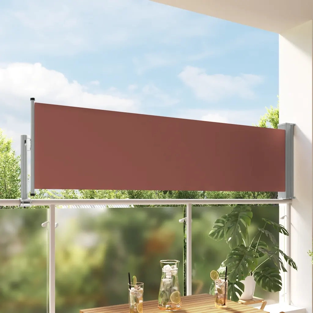 Tenda Laterale Retrattile per Patio 80x300 cm Marrone 48361