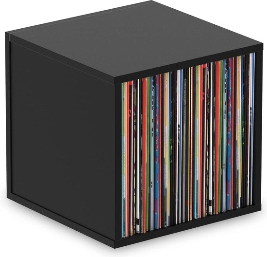 Record Box - nero - fino a 110 dischi - ripiegabile - formato 12'' - ottimamente coordinato