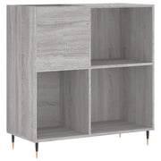 Mobile porta dischi pratico e classico 84,5 x 38 x 89 cm con ampio spazio contenitivo stile industriale realizzato in legno ingegnerizzato Sonoma grigio 02_0049165