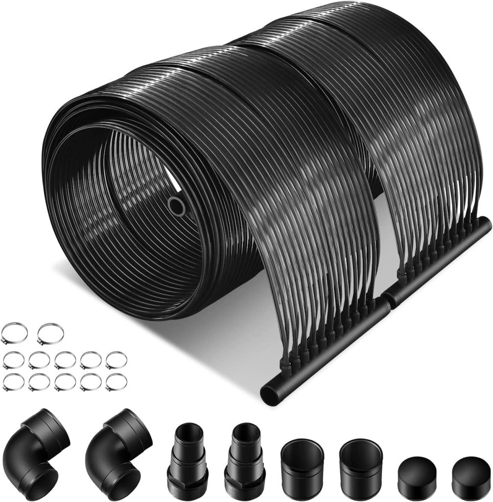 Riscaldatore Solare per Piscina, 2 pz 500 x 75/600x75 cm Pannelli Solari in PE Resistente alle Intemperie e Assorbimento Efficiente, per 21500/25800 L Piscina Interrata e Fuori Terra (6m)