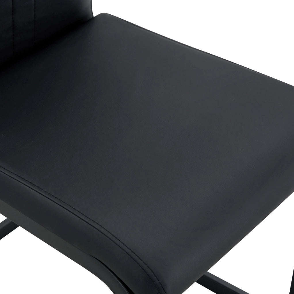 Set di 2 sedie curve nere in materiale PU dal design moderno e minimalista