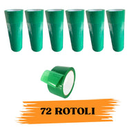 EcoPrice®  Nastro Adesivo Imballaggio Colorato Green 48mmx66m 72 Rotoli