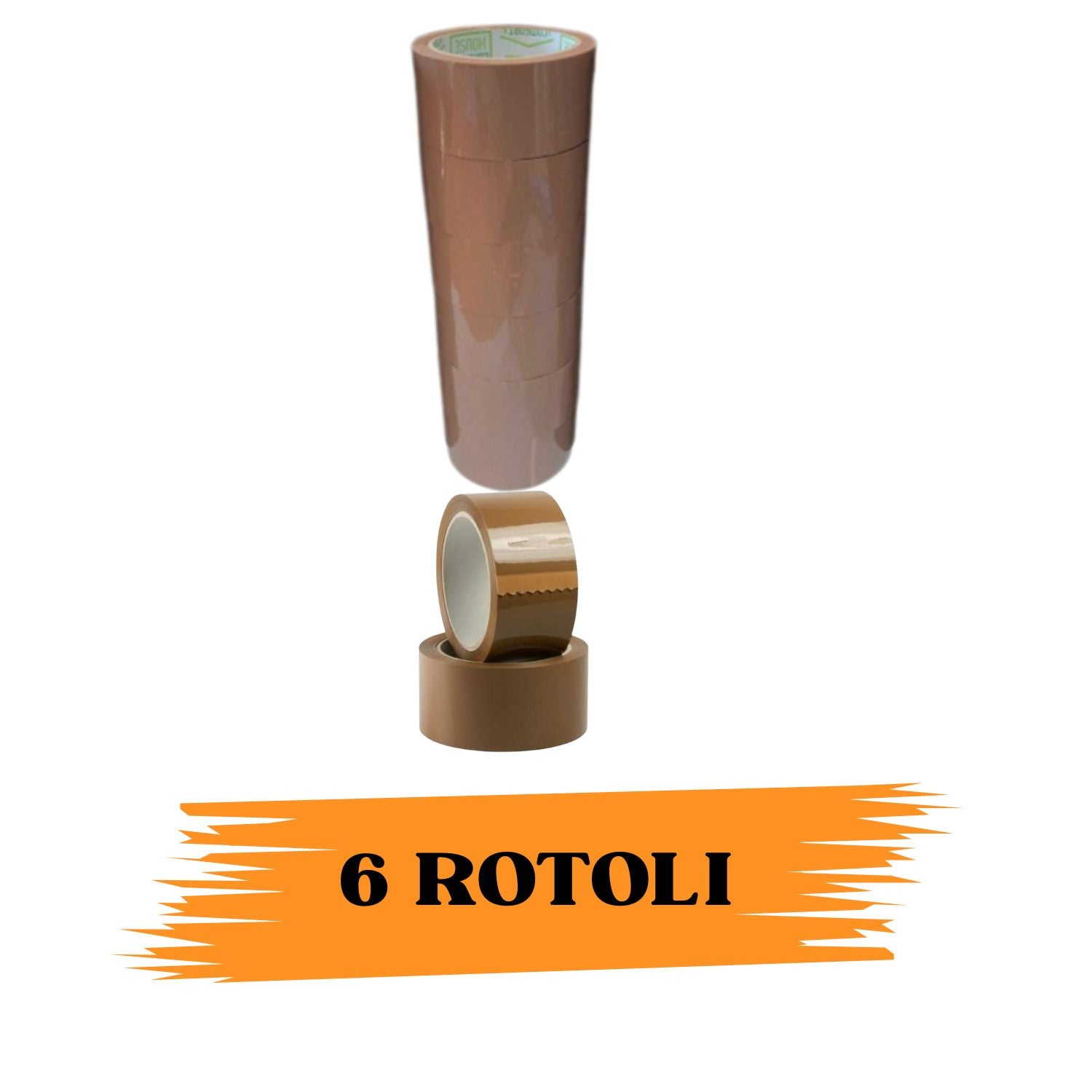 EcoPrice® Nastro Adesivo Imballaggio Colorato Avana C. 48mmx132m 6 Rotoli