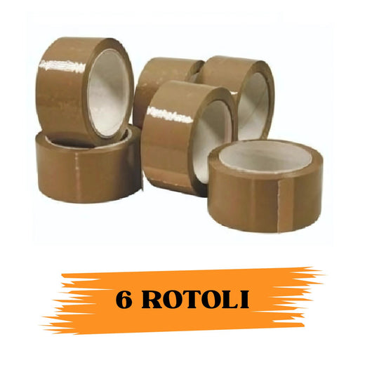 EcoPrice®  Nastro Adesivo Imballaggio Colorato Avana S. 48mmx66m 6 Rotoli