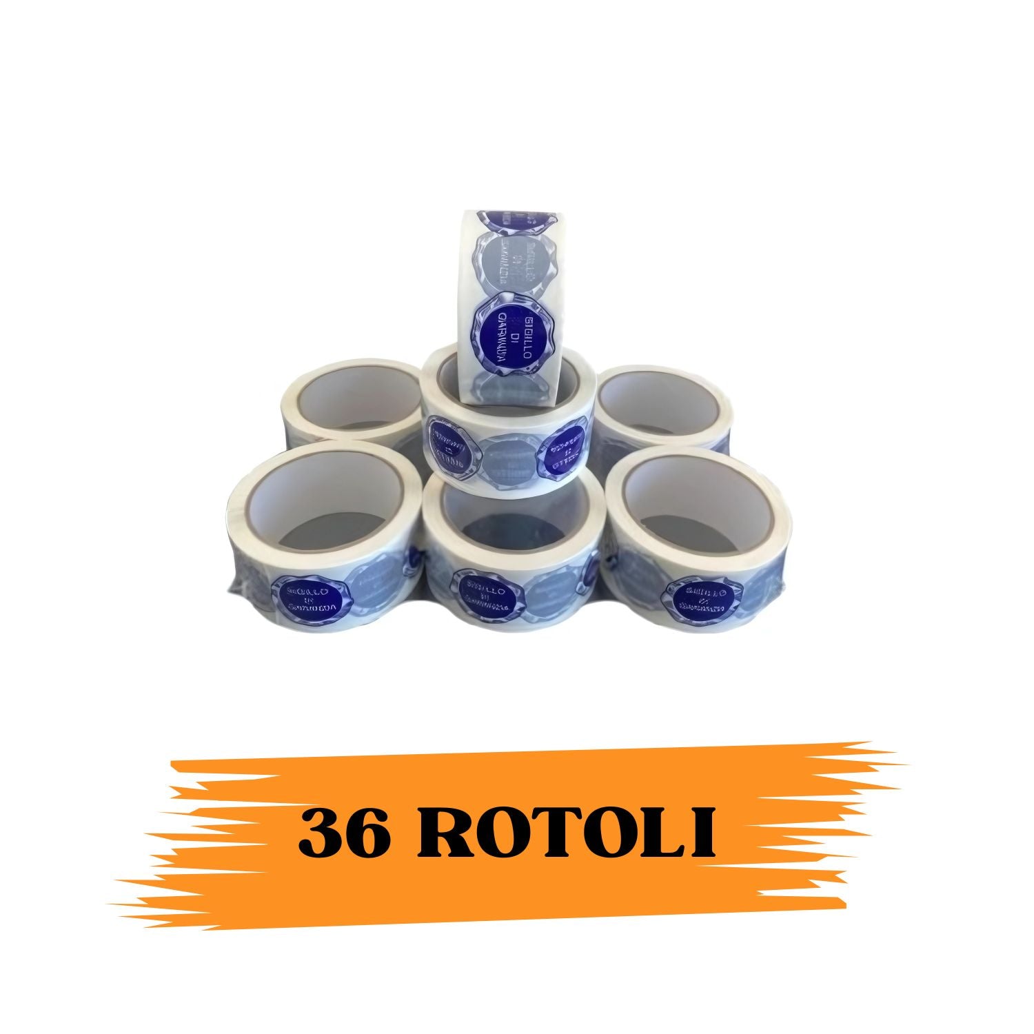 EcoPrice® Nastro Adesivo Imballaggio SIGILLO DI GARANZIA 48mmx66m 36 Rotoli