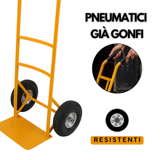 OWIJI Carrello Con Ruote Portatutto Portapacchi Capacità Carico 200 Kg  Acciaio Robusto Saliscale Trasporto Per Scale Officina Trasloco Lavori Arancione Taglia: Pedana con Prolunga