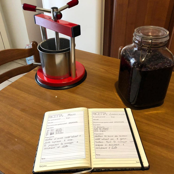 OWIJI Torchietto Premitutto Acciaio Inox Diametro Pressa Manuale Premitura Mirto Liquori Spremute Succhi Frutta Agrumi Alimenti Carne Melanzane Conserve Taglia: 16 CM Ø