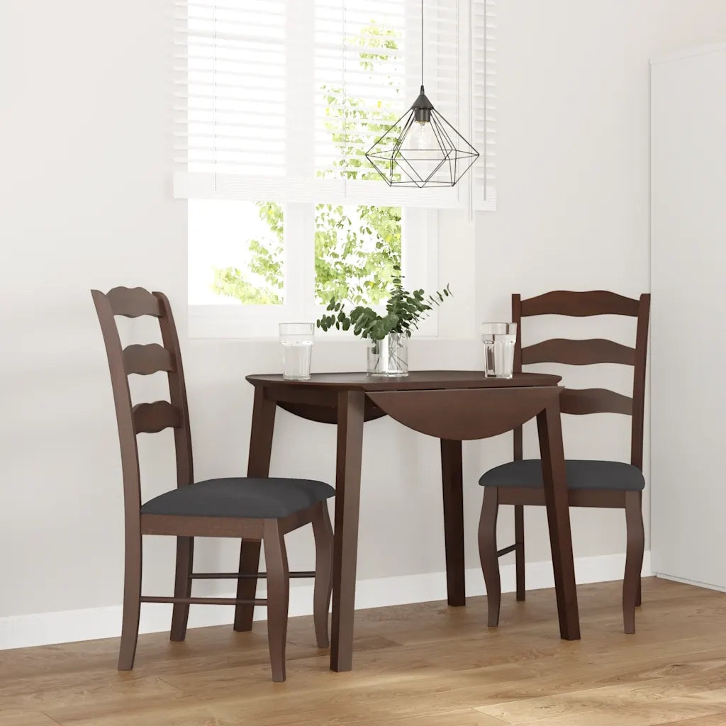 Sedie da Pranzo con Cuscini 2pz Marrone Legno Massello di Hevea 4102492