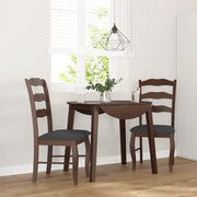 Sedie da Pranzo con Cuscini 2pz Marrone Legno Massello di Hevea 4102492