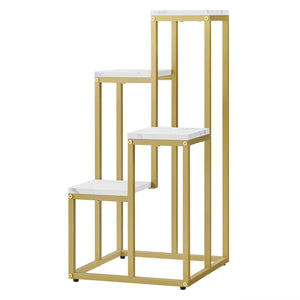 Portafiori Valora a 4 ripiani in marmo oro, design moderno in acciaio