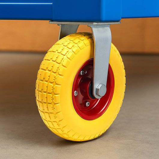 Ruota fissa anti-foratura gialla 258x78mm max 150 kg con cerchio in metallo