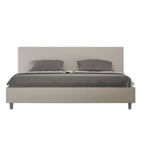 BS COM Letto contenitore imbottito 180x200 similpelle tortora