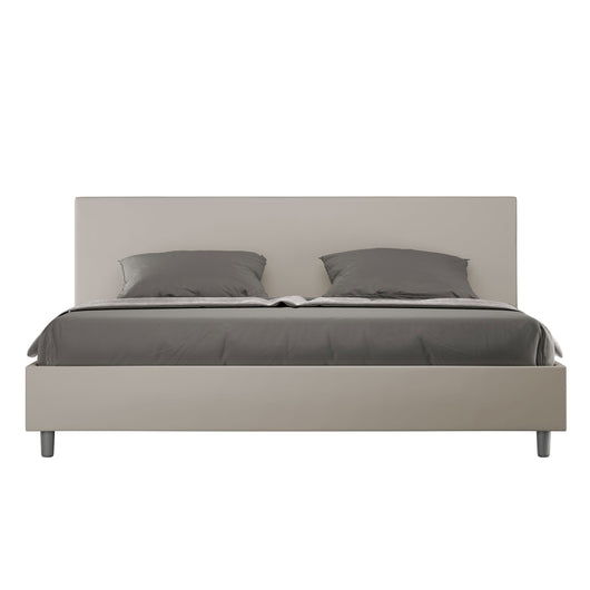 BS COM Letto contenitore imbottito 180x200 similpelle tortora