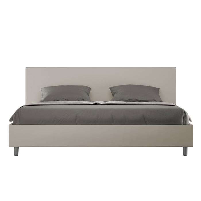 BS COM Letto contenitore imbottito 180x200 similpelle tortora
