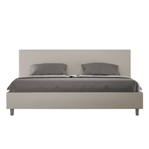 BS COM Letto contenitore imbottito 180x210 similpelle tortora