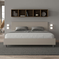 BS COM Letto matrimoniale king size contenitore imbottito 200x210 similpelle tortora