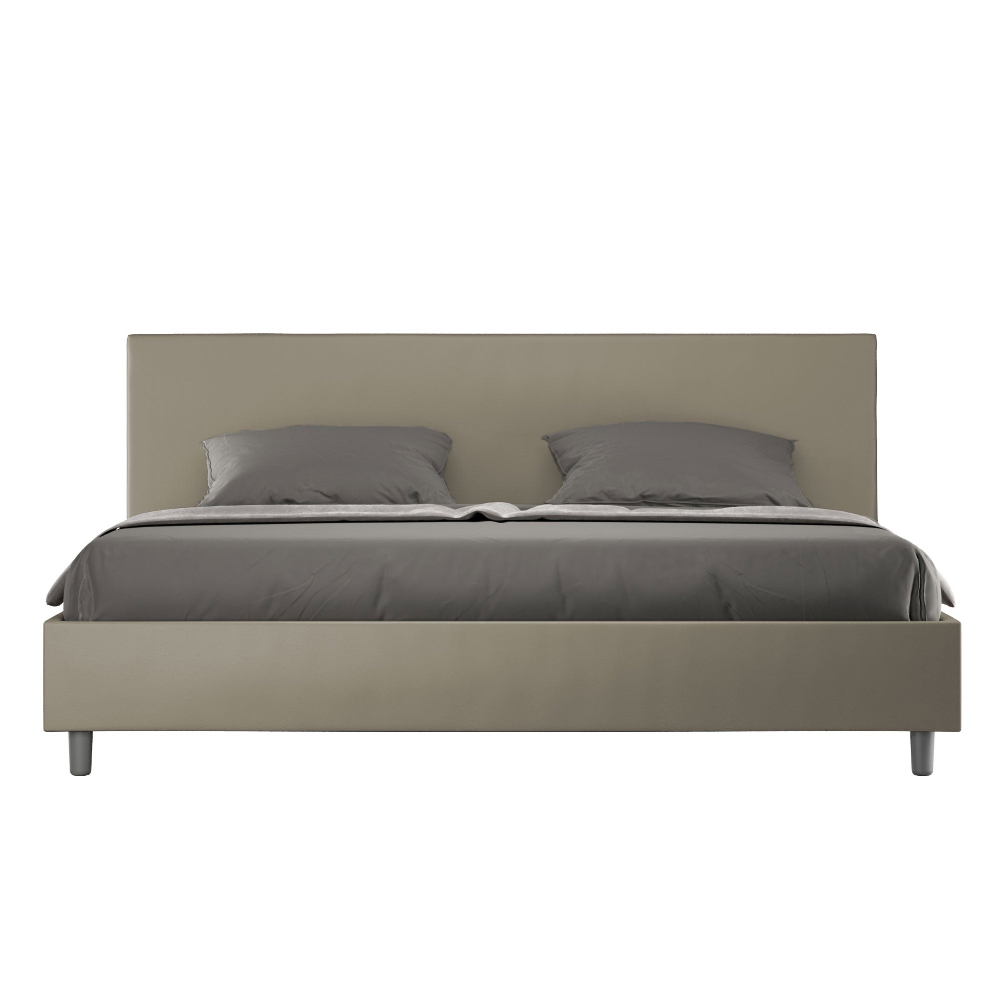 BS COM Letto matrimoniale king size contenitore imbottito 200x210 similpelle cappuccino
