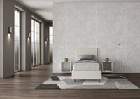 BS COM Letto singolo contenitore imbottito 80x210 similpelle bianco