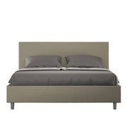 BS COM Letto matrimoniale contenitore doppia alzata imbottito 160x190 similpelle cappuccino