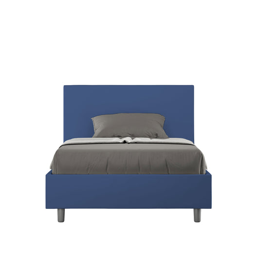BS COM Letto una piazza e mezza senza rete imbottito 120x200 similpelle blu
