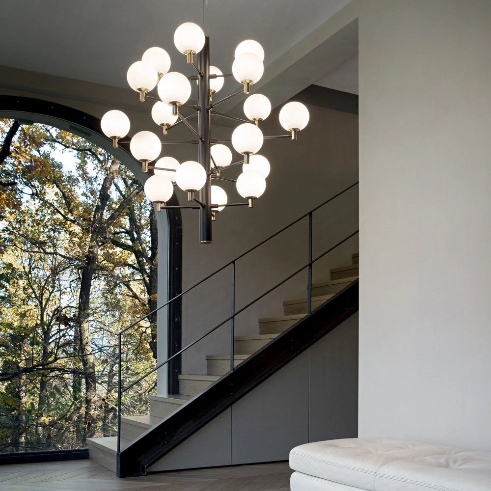 Sospensione Contemporanea Copernico Metallo Nero 20 Luce 3W 3000K Luce Calda