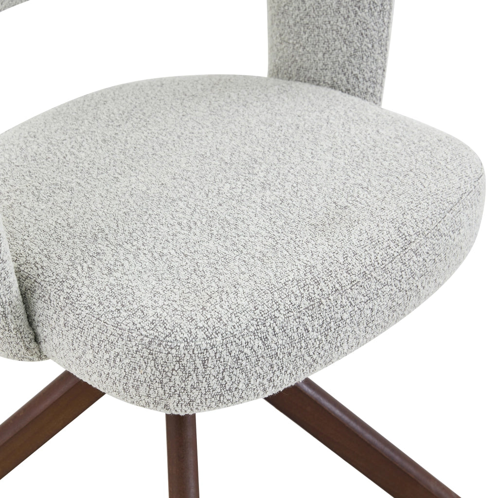 SEDIA Girevole 360° Set da 2 pezzi 81,5 cm Tessuto grigio chiaro e legno di noce