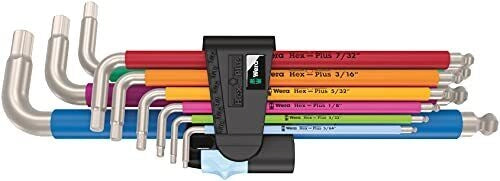 Wera 05001943001 Hex-Plus Multicolour Imperial Stainless 1 Chiave a L Acciaio Inox con Testa Sferica e Identificazione Cromatica colore Multicolore
