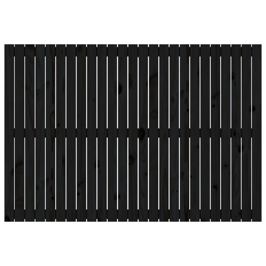 Testiera da Parete Nera 159,5x3x110cm in Legno Massello di Pino 824952