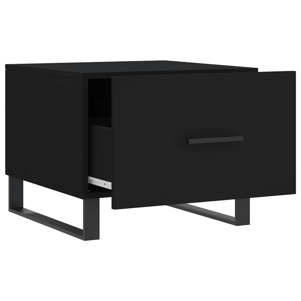 2 pz Tavolini da salotto | Tavolino da caff¨¨ | Tavolino da Soggiorno Neri 50x50x40 cm in Legno Multistrato