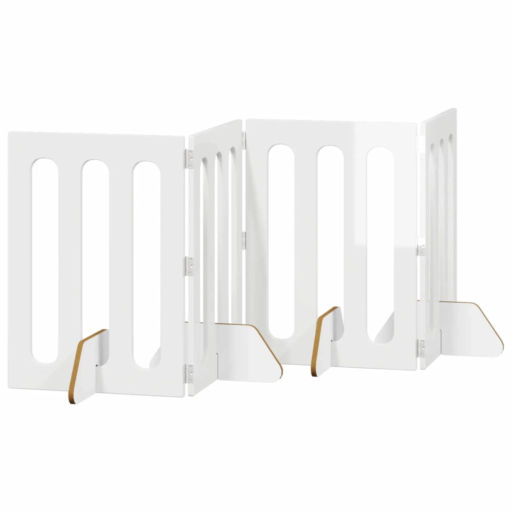 Recinto pieghevole per animali 4 pcs Bianco Lucido