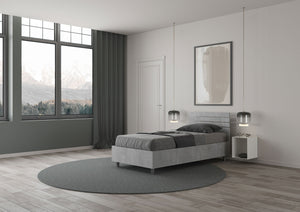 BS COM Letto singolo con rete 80x190 testata dritta con doghe cemento