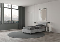 BS COM Letto singolo con rete 80x190 testata inclinata con doghe cemento