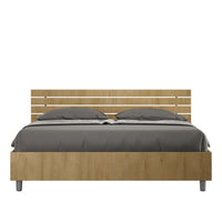BS COM Letto matrimoniale senza rete 160x200 testata dritta con doghe quercia