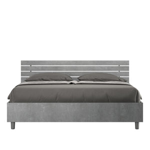 BS COM Letto matrimoniale senza rete 160x190 testata dritta con doghe cemento